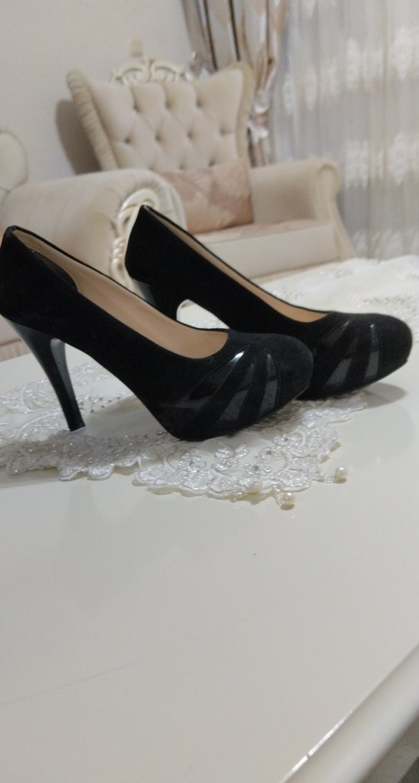 Siyah lugan Detaylı platform Topuklu Kadın Ayakkabı - Görsel 3