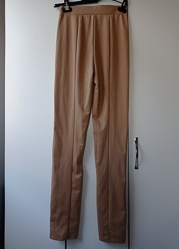 Sheinside SHEIN marka sentetik kumaş ön paça yırtmaç detaylı pantalon 