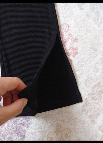 Diğer Fitilli çelik kumaş yandan yırtmaç detaylı pantalon