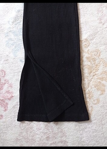 m Beden Fitilli çelik kumaş yandan yırtmaç detaylı pantalon