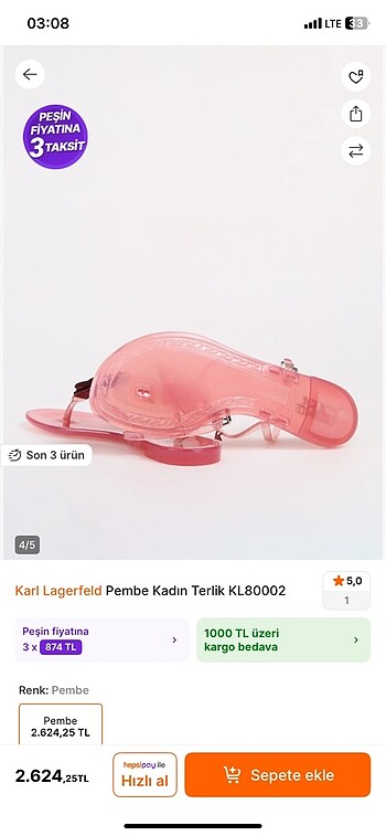 Karl Lagerfeld Parmak arası sandalet