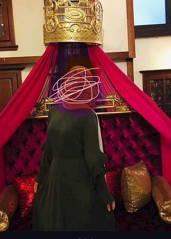 Haki Tesettür Elbise - Görsel 3