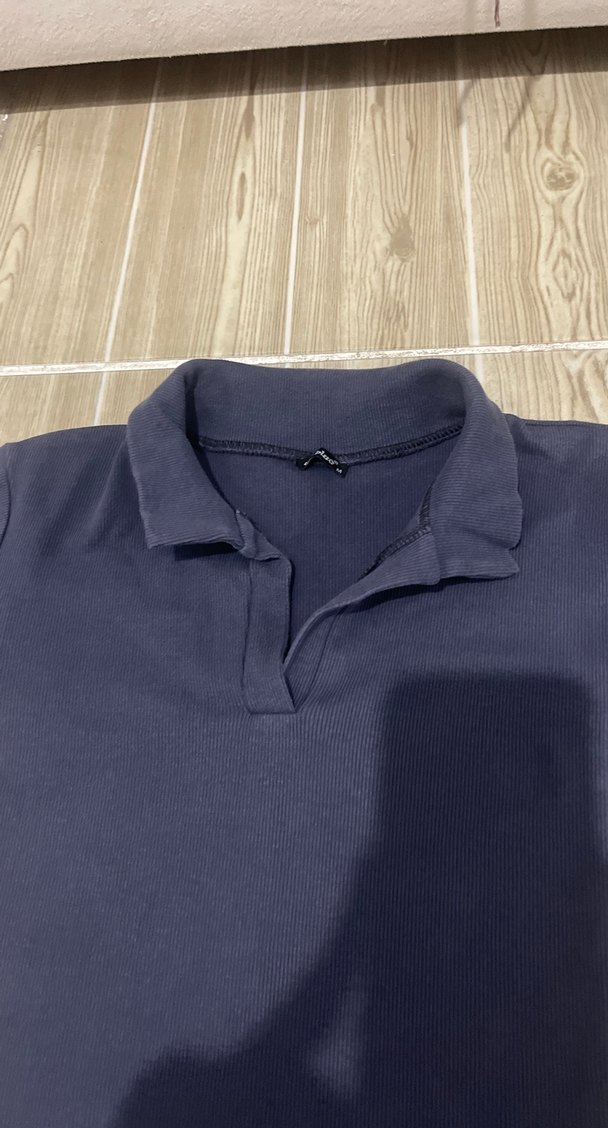 Kız Lacivert Kısa Kollu Polo Tişört - Görsel 2