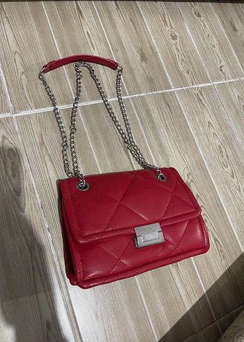 Stradivarius Kırmızı Deri Çanta - Görsel 2