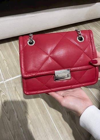 Stradivarius Kırmızı Deri Çanta - Görsel 3