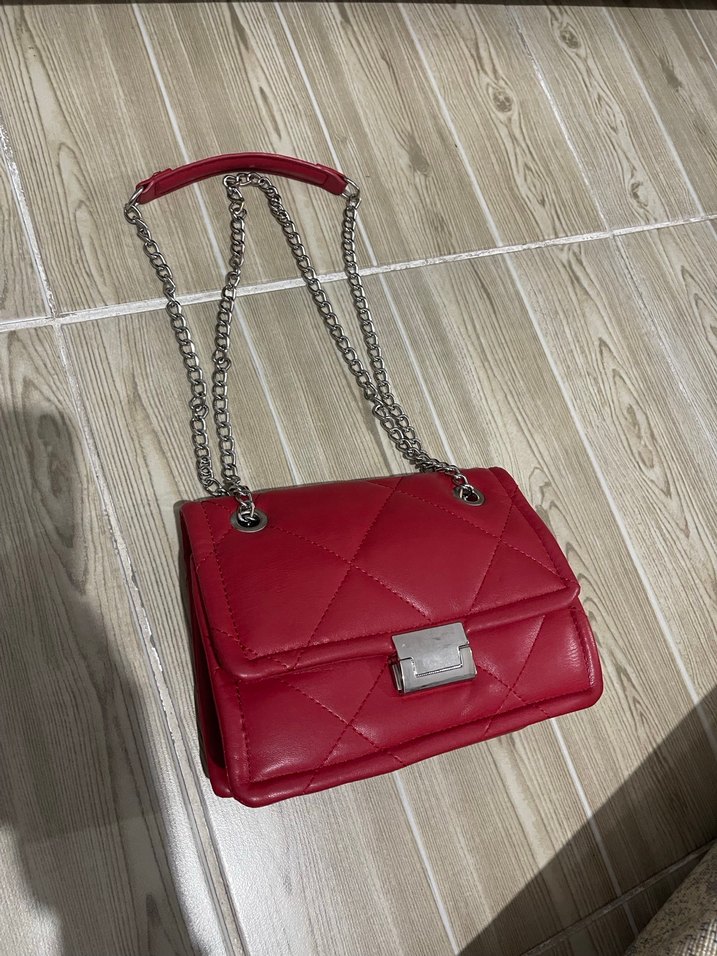 Stradivarius Kırmızı Deri Çanta - Görsel 2