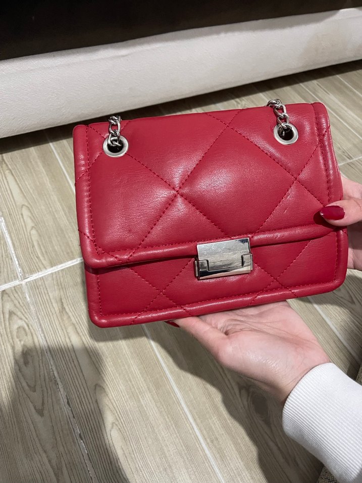 Stradivarius Kırmızı Deri Çanta - Görsel 3