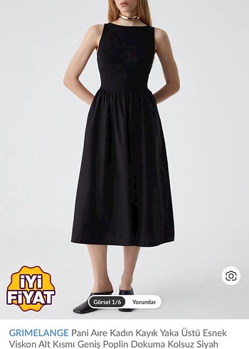 Siyah grimelange elbise - Görsel 4