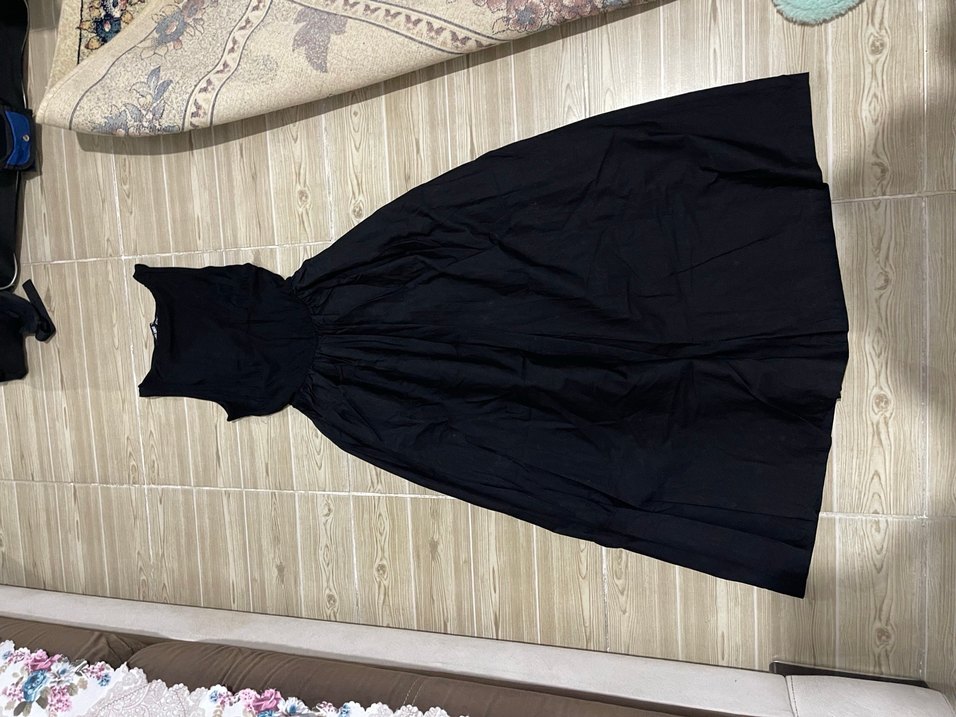 Siyah grimelange elbise - Görsel 2