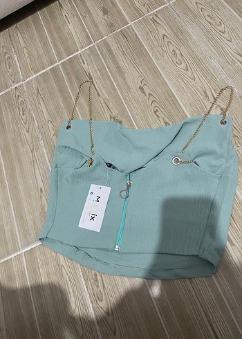 Turkuaz askılı üst - Görsel 2