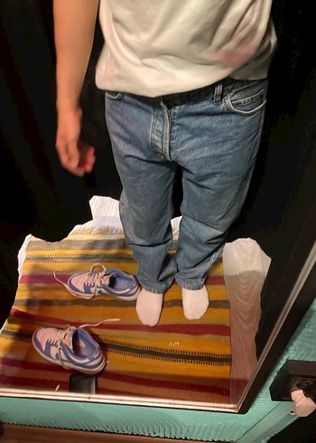 erkek Beyaz Midi Boy Bol Kesim Kot Pantolon