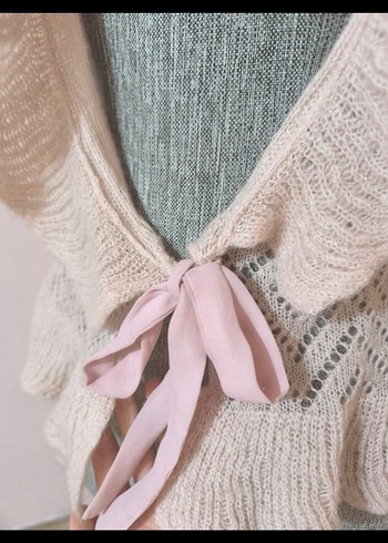 Pudra Bohem Örgü Hırka - Görsel 2