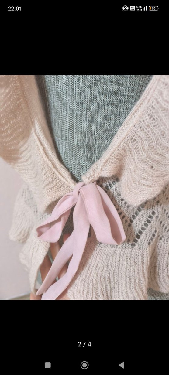 Pudra Bohem Örgü Hırka - Görsel 2