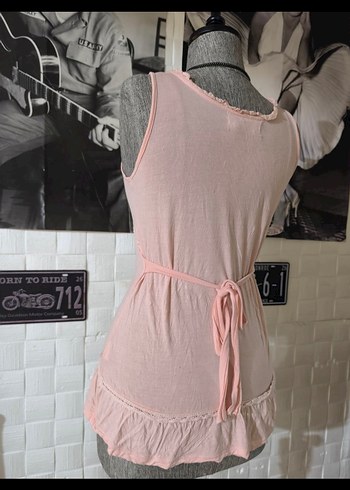 Dantel Detaylı Pembe Bohem Kadın Bluz - Görsel 3