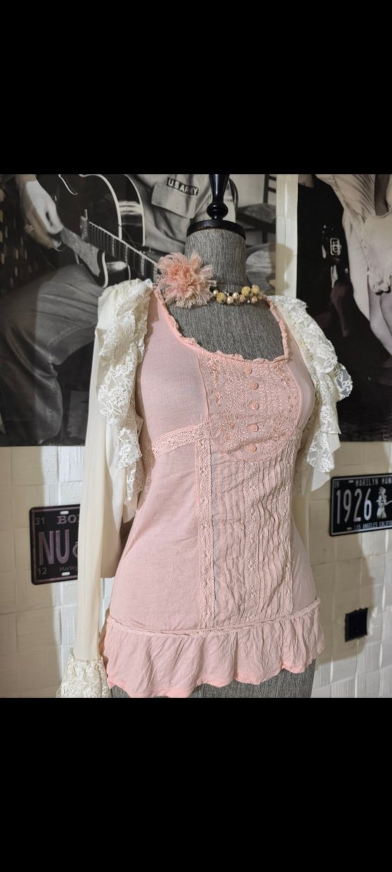 Dantel Detaylı Pembe Bohem Kadın Bluz - Görsel 4