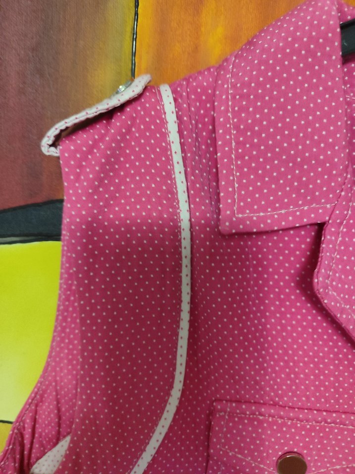 Pembe, Fermuarlı, Uzun Kadın Yelek - Görsel 4