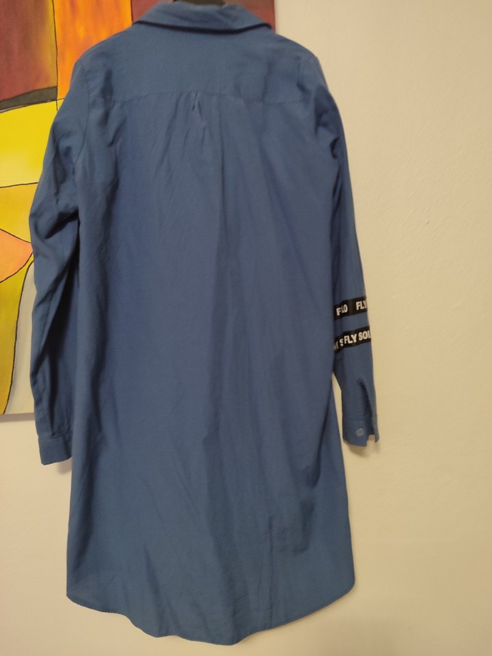 Kadın Mavi Denim Uzun Kollu Gömlek - Görsel 5