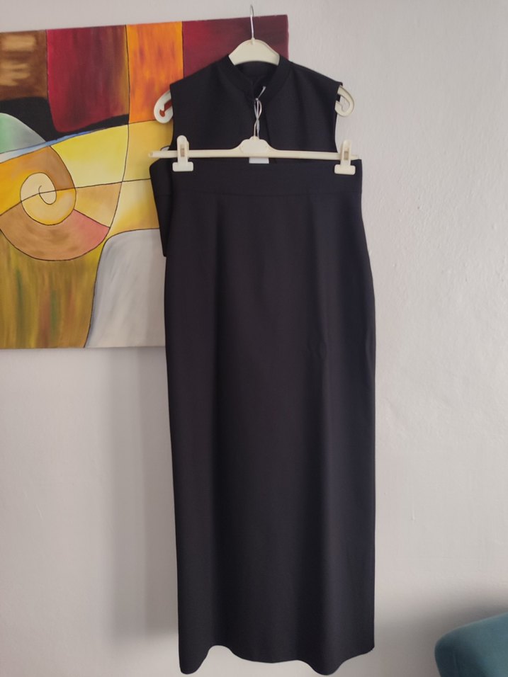 Kadın Siyah Kemerli Mini Kolsuz Yelek - Görsel 4