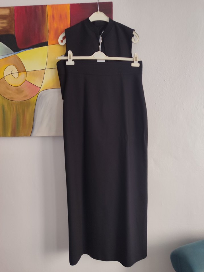 Kadın Siyah Kemerli Mini Kolsuz Yelek - Görsel 3