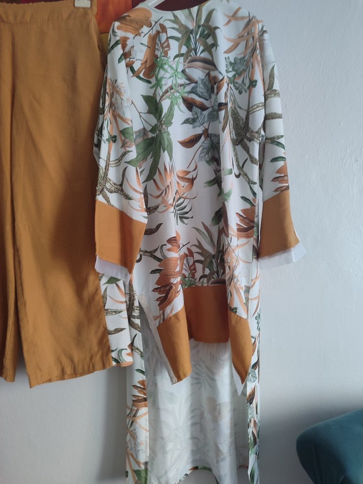 Bohem Tarz Uzun Bej Baskılı ikili takım - Görsel 4