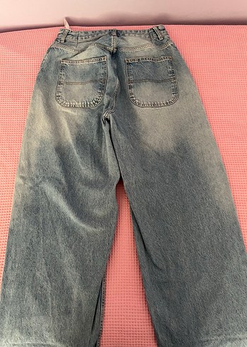 Gri Mavi Bol Kesim Kadın Denim Pantolon - Görsel 2