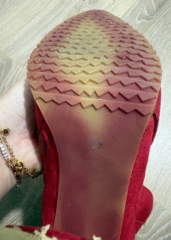 Kırmızı Süet Stiletto Topuklu Kadın Bot - Görsel 9