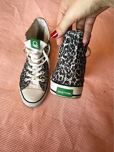 Benetton Leoparlı spor ayakkabı