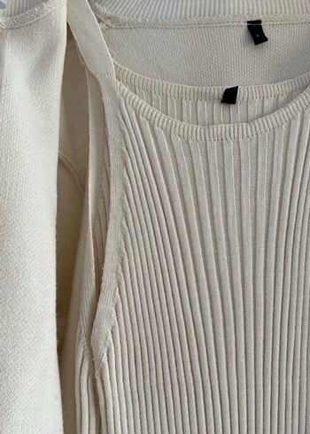 Zara Bej Uzun Triko Elbise ve Hırka Takımı