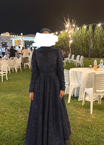 Meliha Tarhanacı Lacivert Abiye Elbise