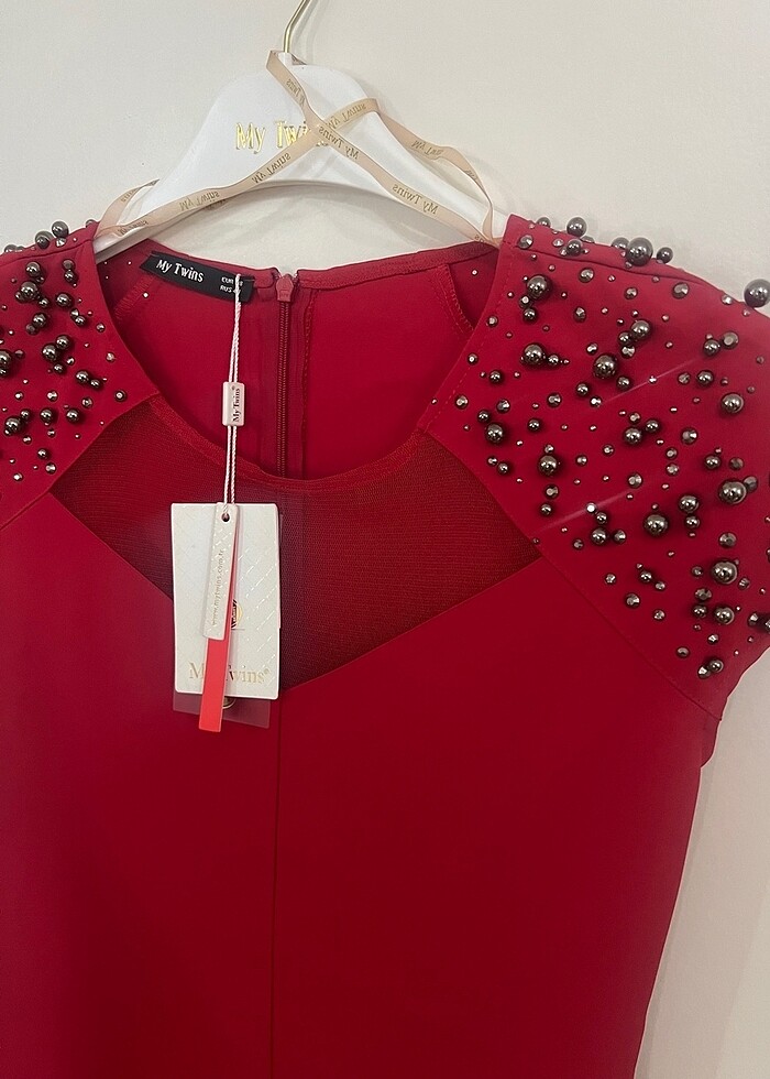 Kırmızı abiye elbise - Görsel 2