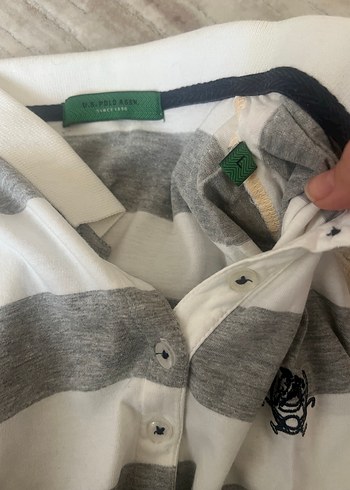 Gri Çizgili Polo Tişört - Görsel 5