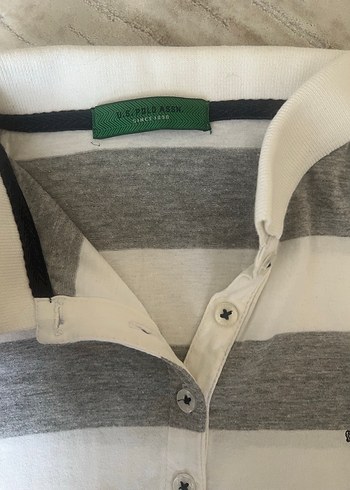 Gri Çizgili Polo Tişört - Görsel 2