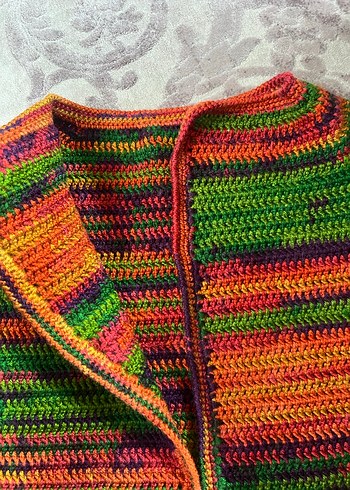 Renkli Örgü Bohem Mini Süveter - Görsel 3