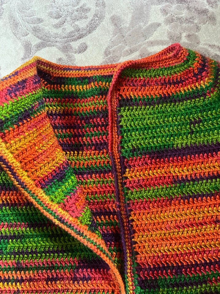 Renkli Örgü Bohem Mini Süveter - Görsel 3