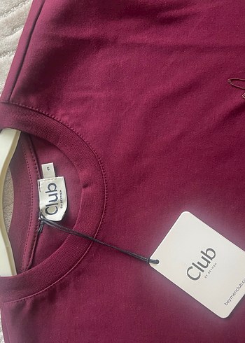 Bordo kadın Kısa Kollu Tişört - Görsel 2