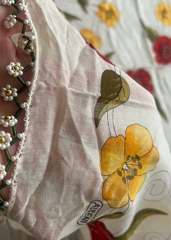 Çiçek Desenli Bohem Kadın Fuları - Görsel 3