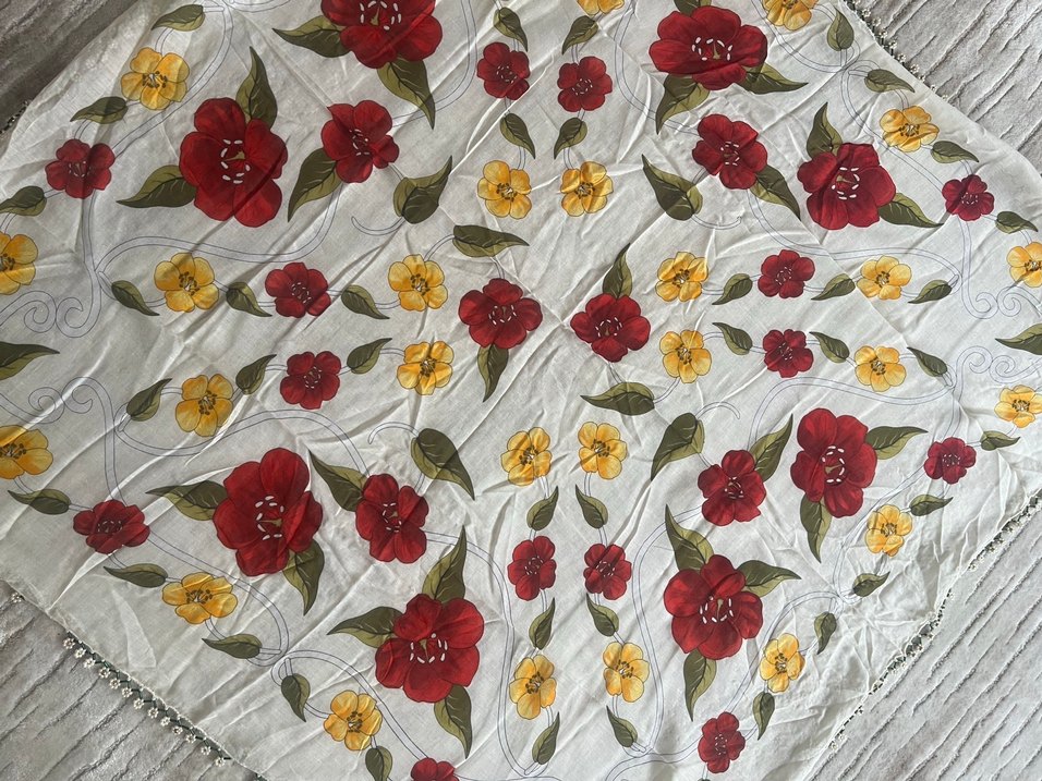 Çiçek Desenli Bohem Kadın Fuları - Görsel 2