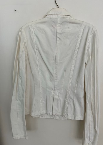 Beyaz Blazer Ceket - Görsel 4