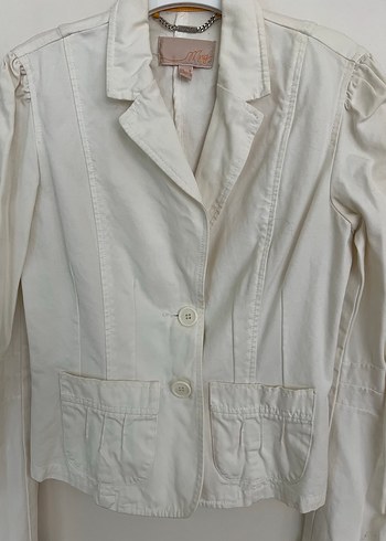 Beyaz Blazer Ceket - Görsel 3