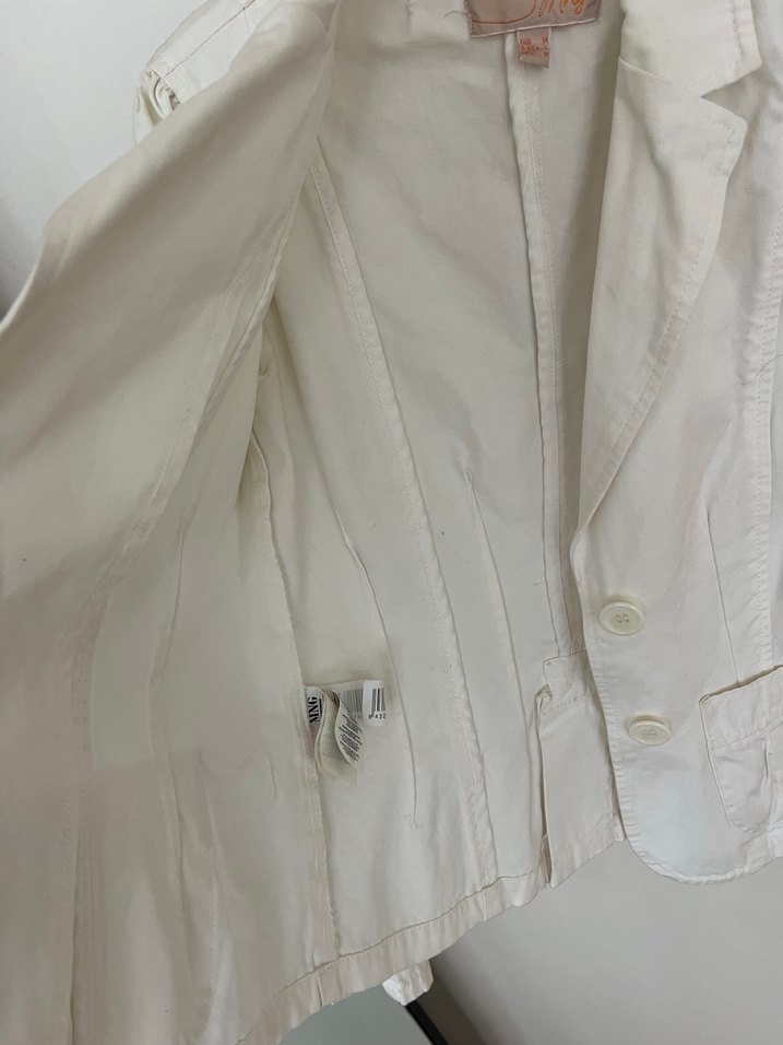 Beyaz Blazer Ceket - Görsel 5