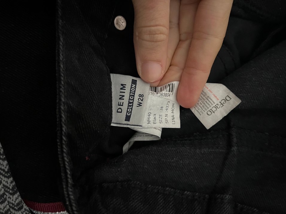 Kadın şerit detaylı mom Fit Denim Jean - Görsel 2