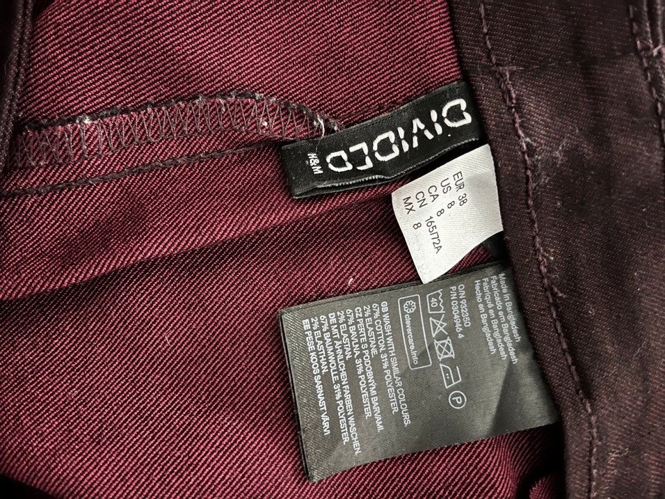 Bordo Kadın Kumaş Pantolon Fermuarlı - Görsel 3