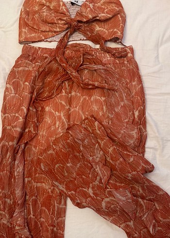 Adil Işık Bağcıklı Kahverengi Batik Mini Tulum