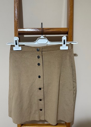 Bej Kadın Kadife Etek - Görsel 2