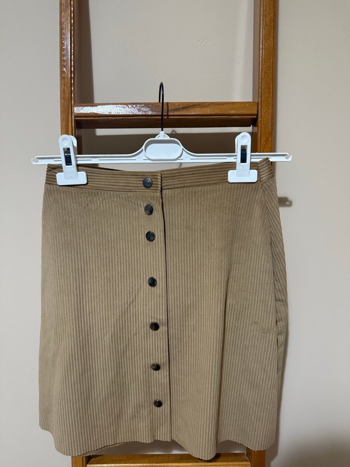 Bej Kadın Kadife Etek - Görsel 2