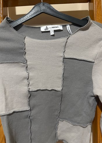 Gri Kadın Uzun Kollu Crop - Görsel 2