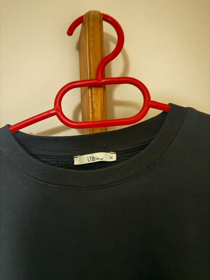 Siyah Kadın Bisiklet Yaka Sweatshirt - Görsel 2