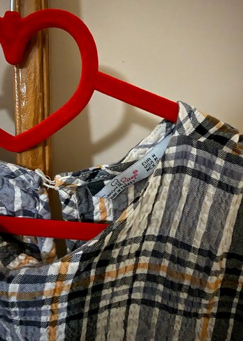 Ekose Desenli  Mini Elbise - Görsel 3