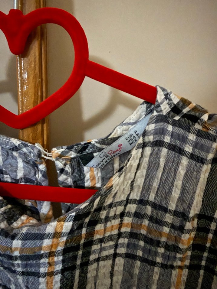 Ekose Desenli  Mini Elbise - Görsel 3