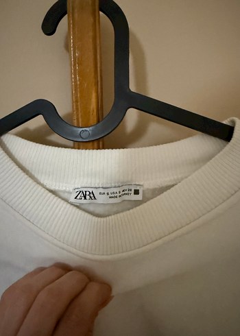 Kadın Beyaz Pamuklu Sweatshirt - Görsel 2